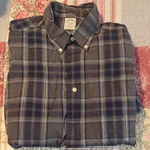 Brooks Brothers men’s checkered shirt | gray & navy button-down classic fit